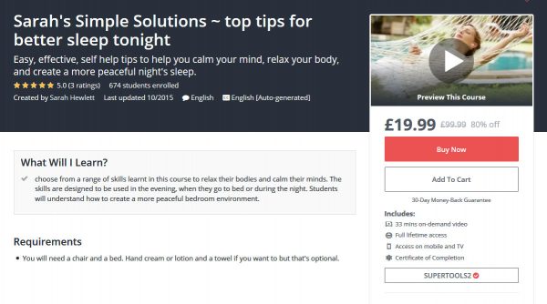 Sarah's Simple Solutions ~ top tips for better sleep tonight